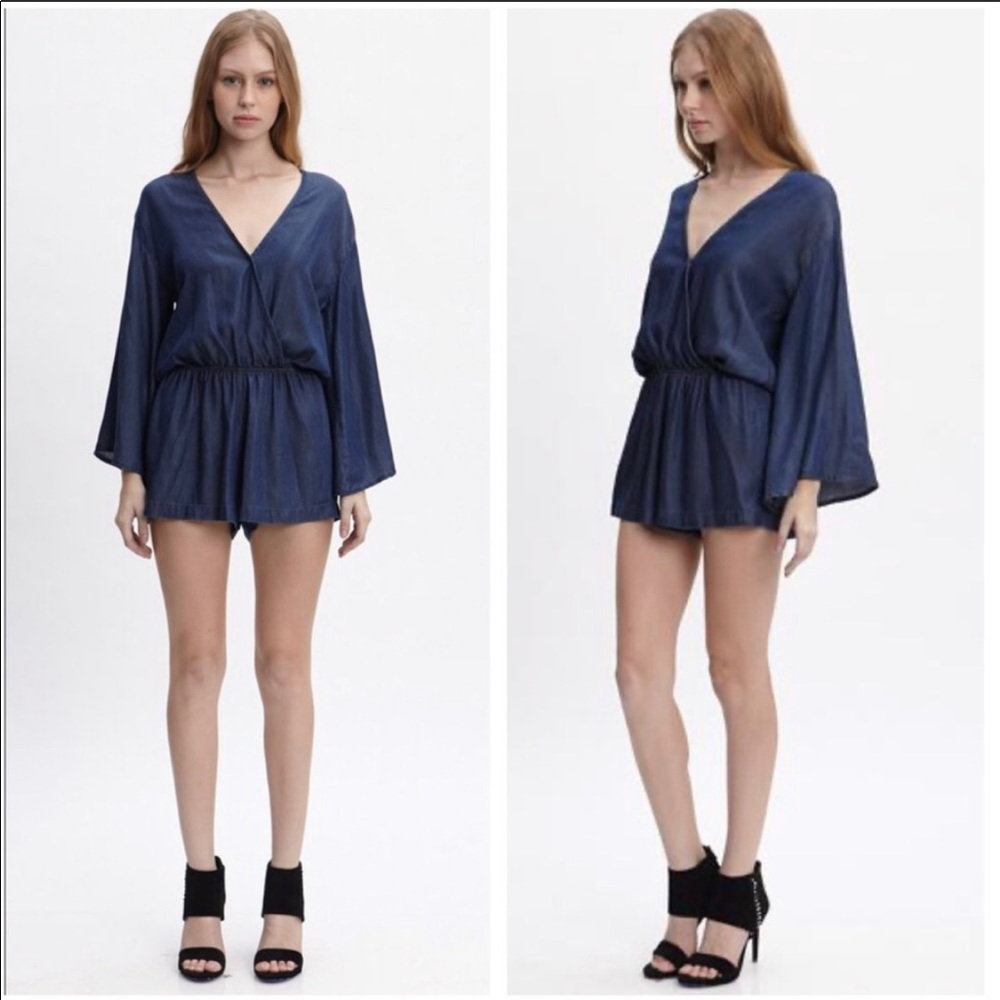 fraiche by j jean denim romper jumpsuit Vacation
